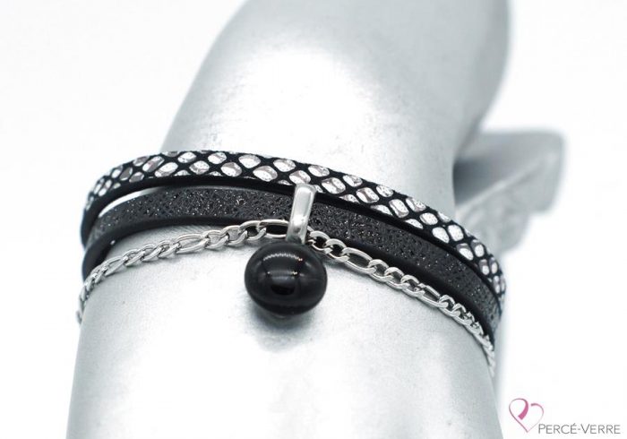white leather bracelet, chic collection #1519