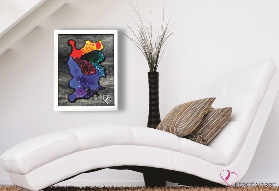 ASTRAL par Percé-Verre-Cadre lumineux - 16 X20-DÉCOR