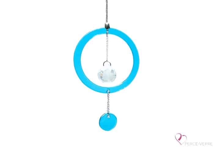 Capteur de soleil_SunCatcher_glass_verre_crystal_décoration "LE CLASSIQUE" TURQUOISE