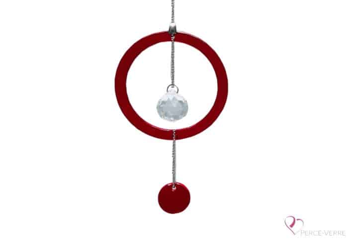 Capteur de soleil_SunCatcher_glass_verre_crystal_décoration "LE CLASSIQUE" ROUGE