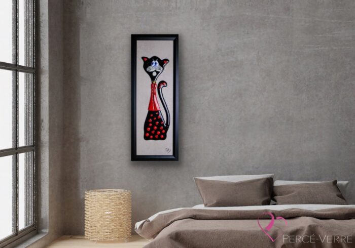 Fused glass cat_Percé-Glass_Art deco_artwork_catslovers_ FRANKY