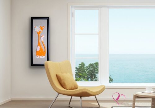 Fused glass cat_Percé-Glass_Art deco_artwork_catslovers_ TITINE