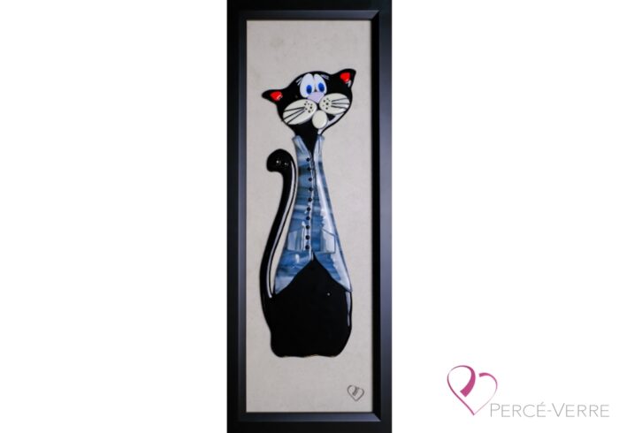 Chat en verre fusionné_Percé-Verre_Art déco_artwork_catslovers_ALBERT
