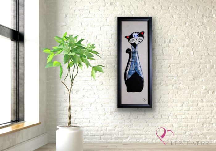 Chat en verre fusionné_Percé-Verre_Art déco_artwork_catslovers_ALBERT