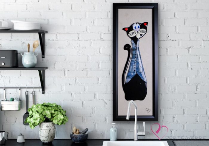 Chat en verre fusionné_Percé-Verre_Art déco_artwork_catslovers_ALBERT