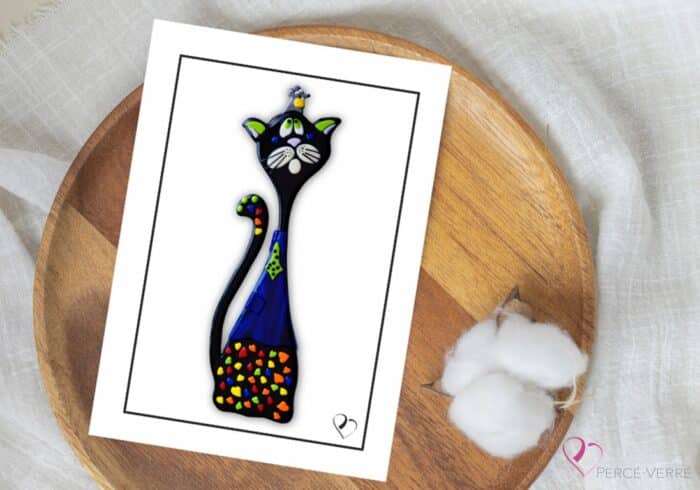 Carte souhaits_chats_cadeau_greetings cards_cats_gift_Percé-verre-Mac & Cheese
