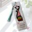 Bookmark - Winter fused glass cat with pompon | Percé-Verre
