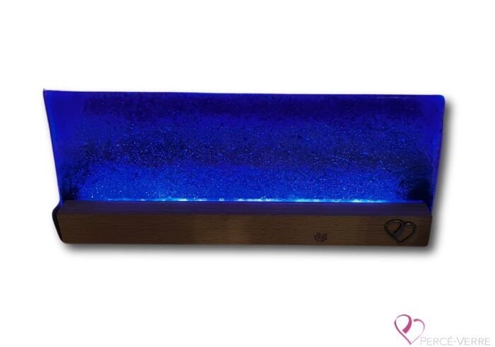 Design ambiance lamp - Mer des Caraïbes in fused glass