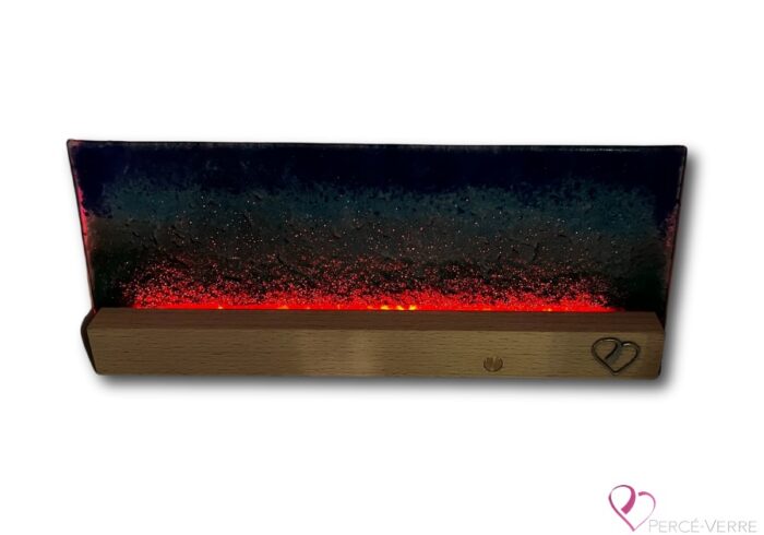 Decorative lamp in fused glass - shades of ocean blue