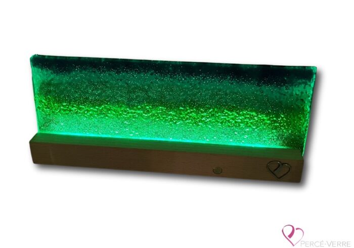 Artistic lamp in fused glass inspired by the sea and the sunset - Percé-Verre