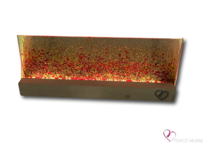 Fleurs des Champs - handcrafted Percé glass mood lamp, changing light with 8 colors and 2 transition modes, warm tones reminiscent of a field in summer.