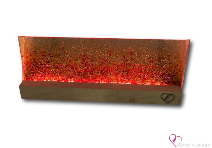 Fleurs des Champs - handcrafted Percé glass mood lamp, changing light with 8 colors and 2 transition modes, warm tones reminiscent of a field in summer.