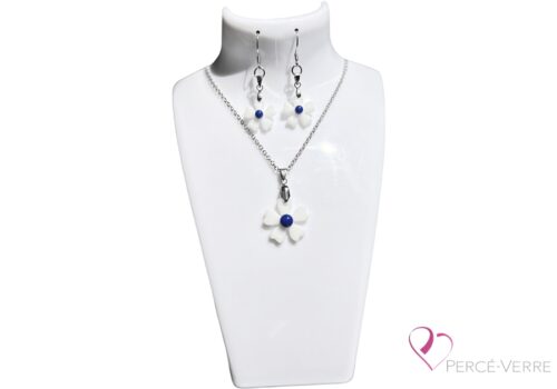 ensemble-bijoux-verre-fait-main-fleurs-des-champs_blanc et bleu royal