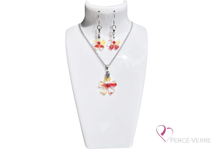 jewellery-set-glass-handmade-flowers-from-the-fields_light, yellow and orange