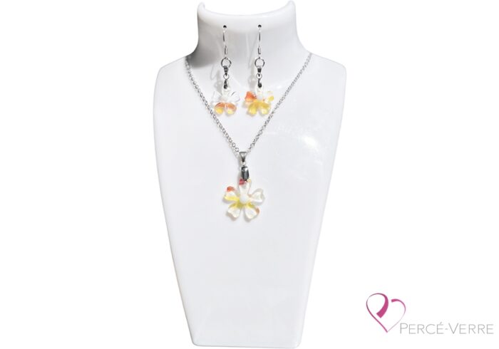 jewellery-set-glass-handmade-flowers-from-the-fields_light, yellow and orange