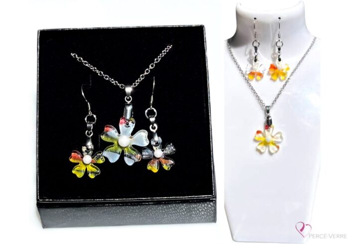 jewellery-set-glass-handmade-flowers-from-the-fields_light, yellow and orange