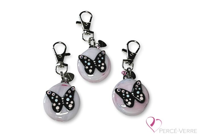 Butterfly handbag jewel in fused glass - Handcrafted in Quebec