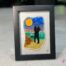 Work in fused glass representing two lovers embracing in a landscape inspired by nature. Unique creation - Amoureux No. 1- signed Stéphanie Béland - Percé-Verre.