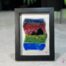Fused glass work depicting the Château Frontenac as seen from Lévis, framed in 5 x 7 format. Collection Québec en couleurs, Percé-Verre.