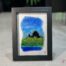 Fused glass work depicting the Château Frontenac as seen from Lévis, framed in 5 x 7 format. Collection Québec en couleurs, Percé-Verre.