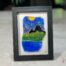 Fused glass work depicting the Château Frontenac as seen from Lévis, framed in 5 x 7 format. Collection Québec en couleurs, Percé-Verre.