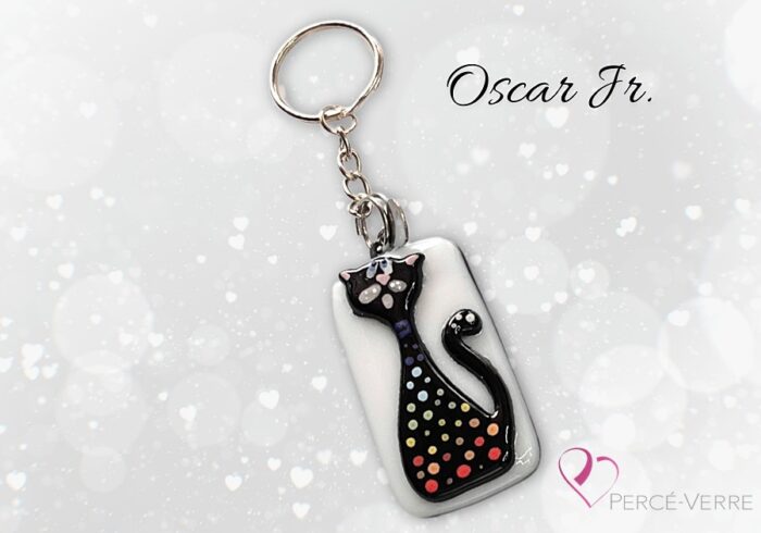 cat-key-holder-cute-handmade-glass-fusion-quebec-OSCAR Jr.