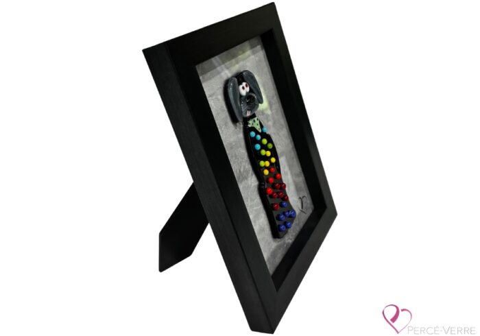 Chiens de laboratoire - Generation Tobby, side view, creation in fused glass Percé-Verre