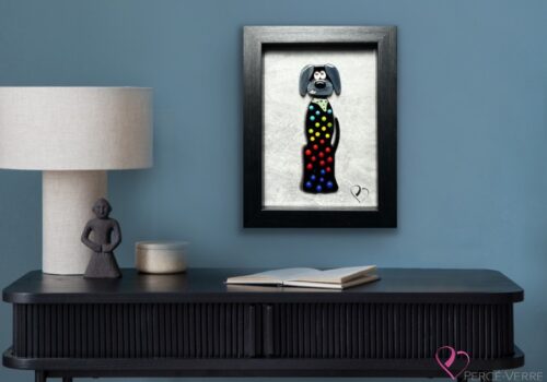Chiens de laboratoire - Génération Tobby en décoration, artwork in fused glass Percé-Verre