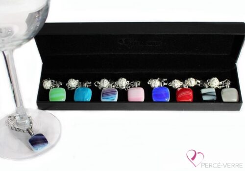Coffret de 8 arque-verres De Luxe aimantés – en verre fusionné fait à la main au Québec – Percé-Verre.