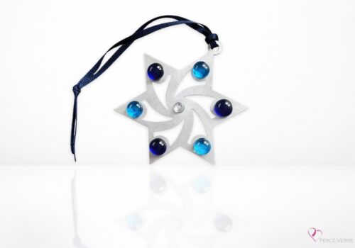 Ornement étoile en verre fusionné fait au Québec – Percé-Verre